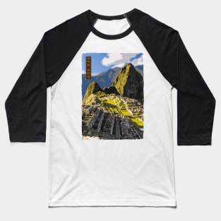 Machu Picchu - White Baseball T-Shirt